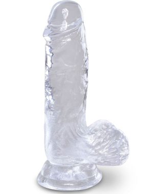KING COCK - CLEAR REALISTIC PENIS WITH BALLS 10.1 CM TRANSPARENT