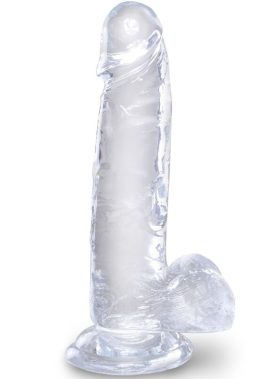 KING COCK - CLEAR REALISTIC PENIS WITH BALLS 15.2 CM TRANSPARENT