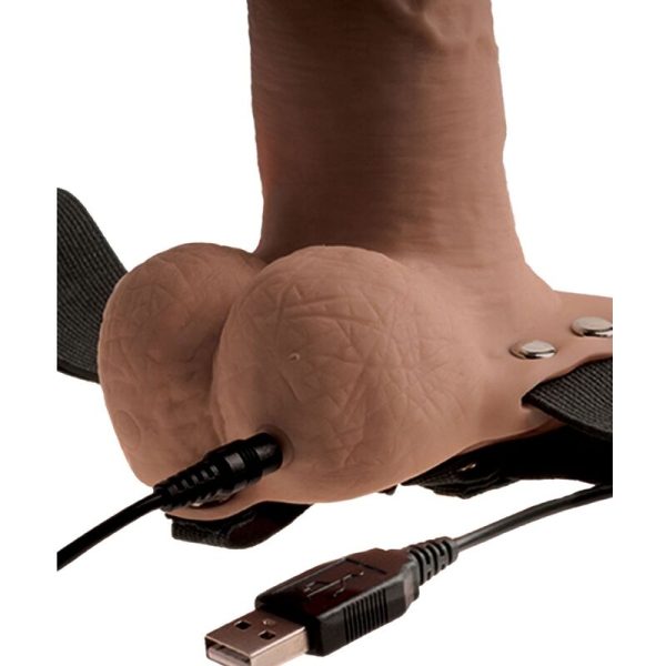 FETISH FANTASY SERIES - ADJUSTABLE HARNESS REALISTIC PENIS WITH RECHARGEABLE TESTICLES AND VIBRATOR 15 CM - Image 3