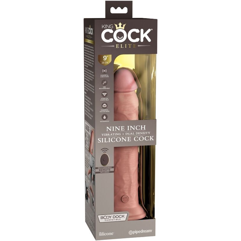 KING COCK - ELITE REALISTIC DILDO VIBRATOR & SILICONE REMOTE CONTROL 23 CM - Image 7