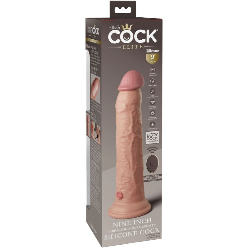 KING COCK - ELITE REALISTIC DILDO VIBRATOR & SILICONE REMOTE CONTROL 23 CM - Image 8