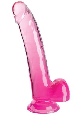 KING COCK - CLEAR DILDO WITH TESTICLES 20.3 CM PINK