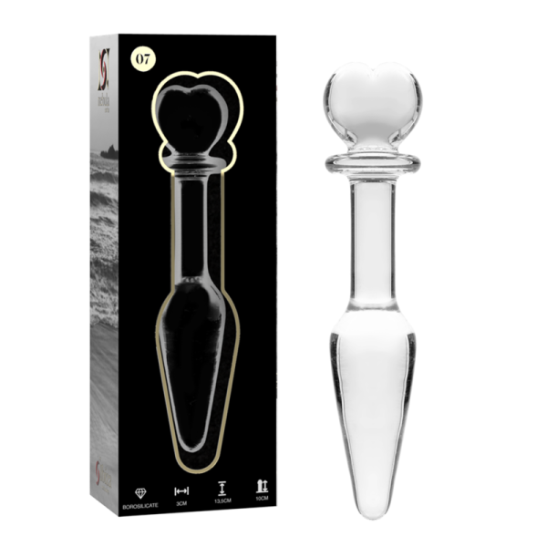 NEBULA SERIES BY IBIZA - MODEL 7 ANAL PLUG BOROSILICATE GLASS CLEAR 13.5 CM -O- 3 CM - Image 2