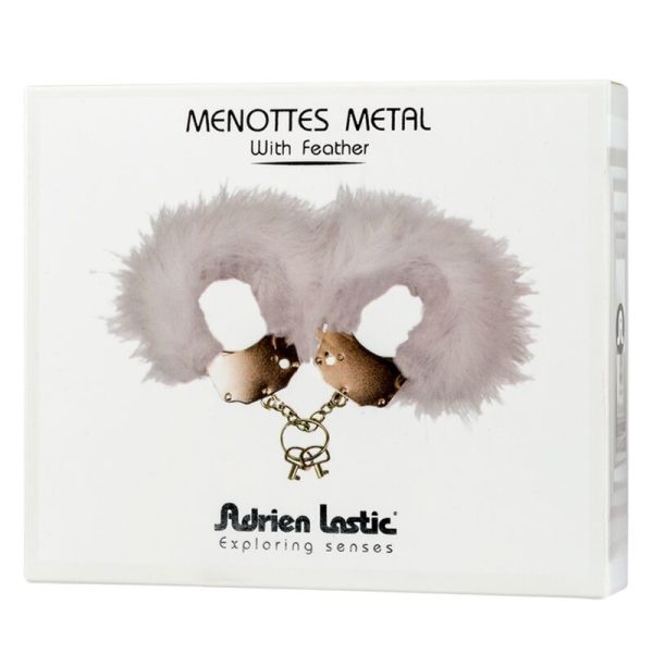 ADRIEN LASTIC - METAL HANDCUFFS WITH WHITE FEATHERS - Image 3