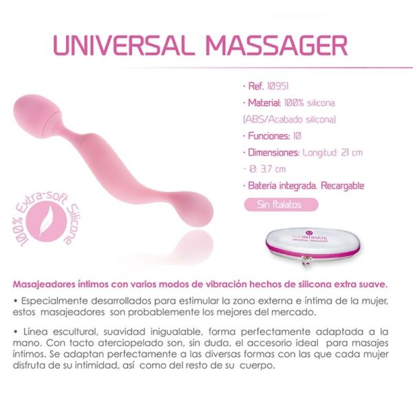 FEMINTIMATE - UNIVERSAL MASSAGER SILICONE VIBRATOR PINK - Image 4