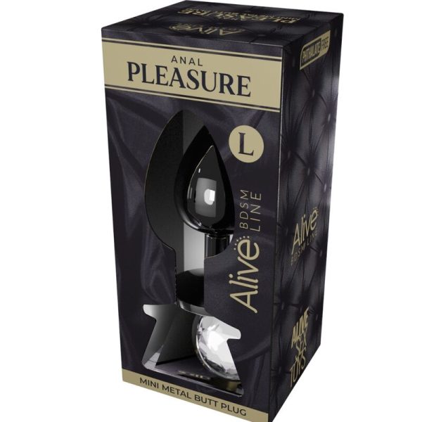 ALIVE - ANAL PLEASURE MINI PLUG METAL WHITE SIZE L - Image 2