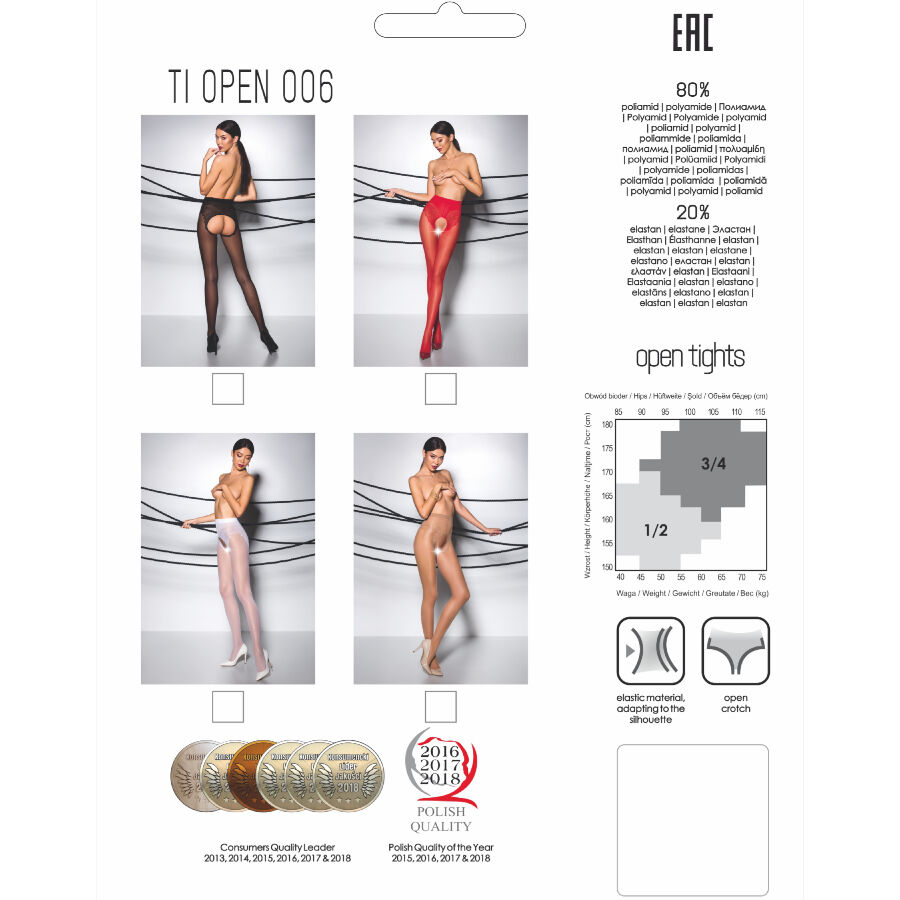 PASSION - TIOPEN 006 WHITE TIGHTS 3/4 30 DEN - Image 3
