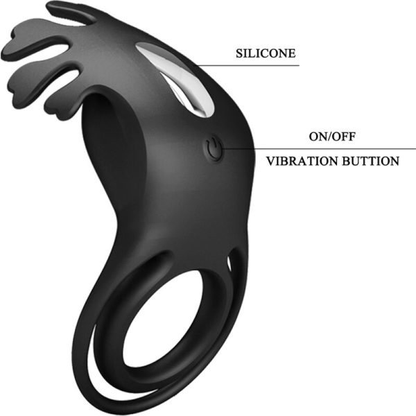 PRETTY LOVE - RUBEN VIBRATOR RING 7 VIBRATIONS BLACK SILICONE - Image 7