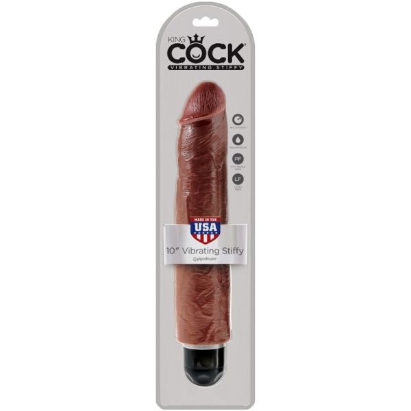 KING COCK - REALISTIC PENIS VIBRATOR 25.6 CM BROWN - Image 3