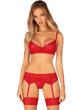OBSESSIVE - INGRIDIA SET THREE PIECES RED XL/XXL