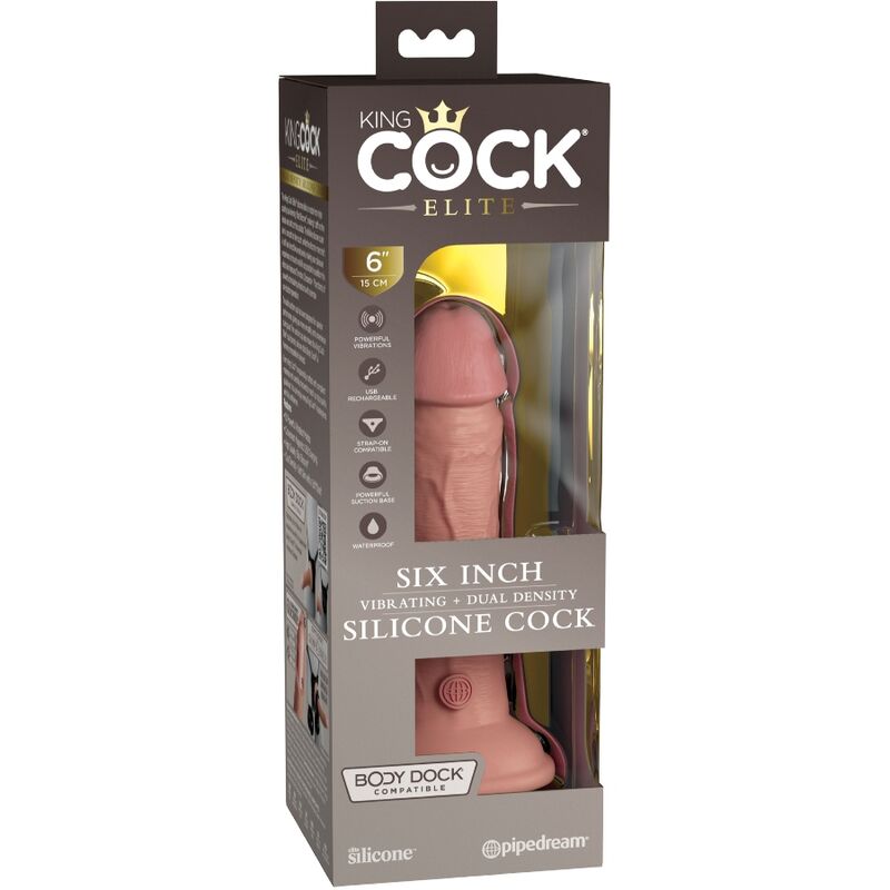 KING COCK - ELITE REALISTIC DILDO VIBRATING & SILICONE 15.2 CM - Image 6