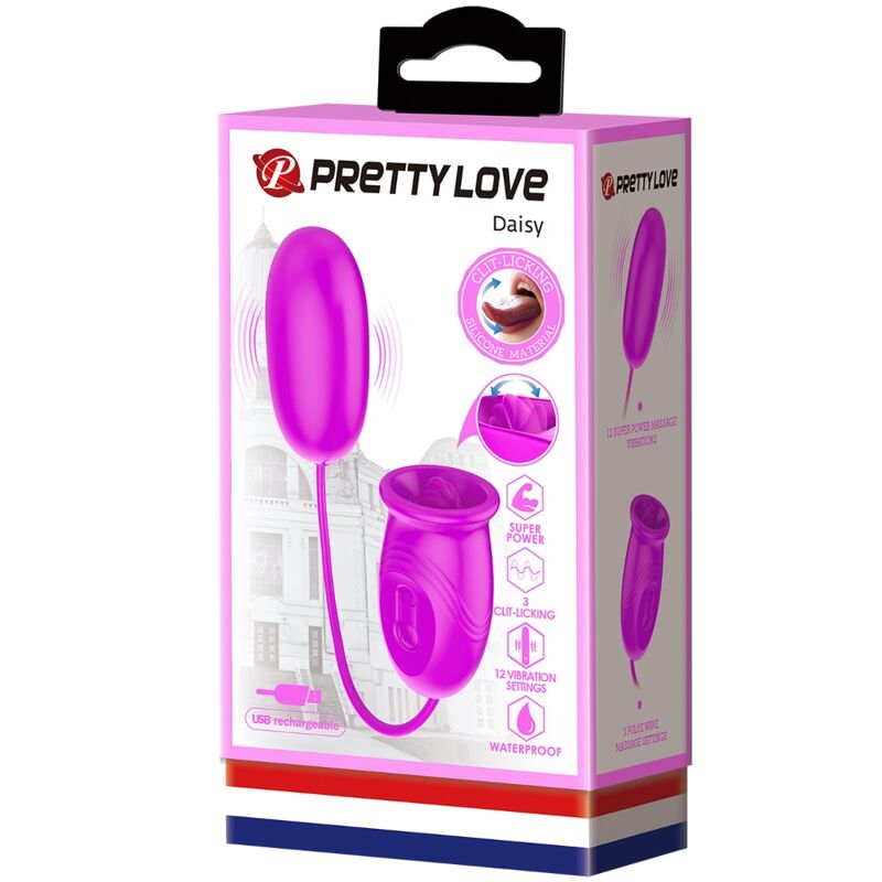 PRETTY LOVE - DAISY DUAL EGG RECHARGEABLE VIBRATOR PURPLE - Image 9