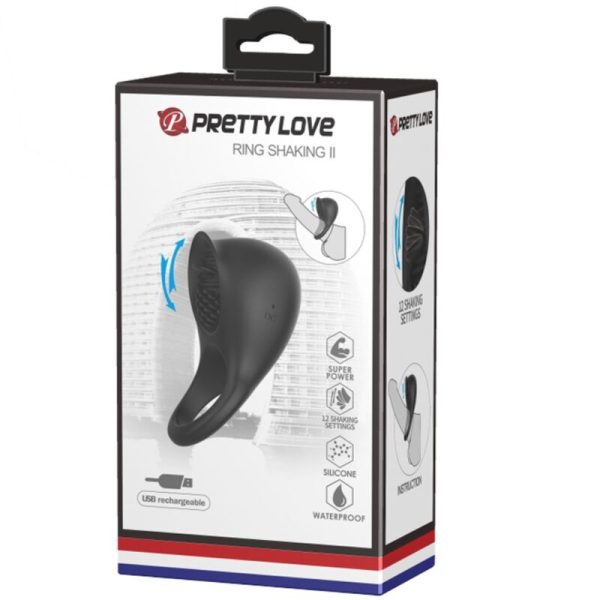 PRETTY LOVE - VIBRATING PENIS RING WITH BLACK TONGUE - Image 9