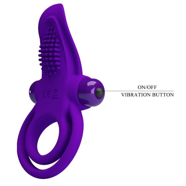 PRETTY LOVE - PURPLE VIBRATING PENIS RING - Image 7