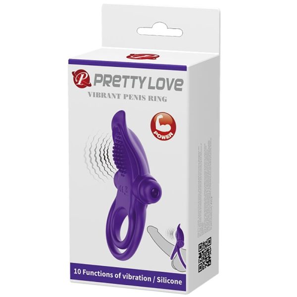 PRETTY LOVE - PURPLE VIBRATING PENIS RING - Image 9