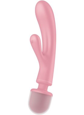 SATISFYER - TRIPLE LOVER RABBIT VIBRATOR MASSAGER PINK