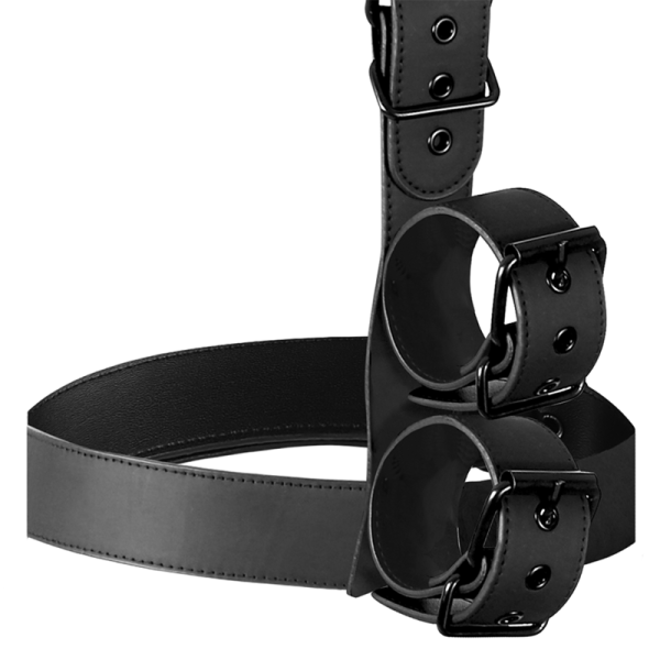 FETISH SUBMISSIVE BONDAGE - COLLAR & WRIST CUFFS BODY RESTRAINT SET - Image 6