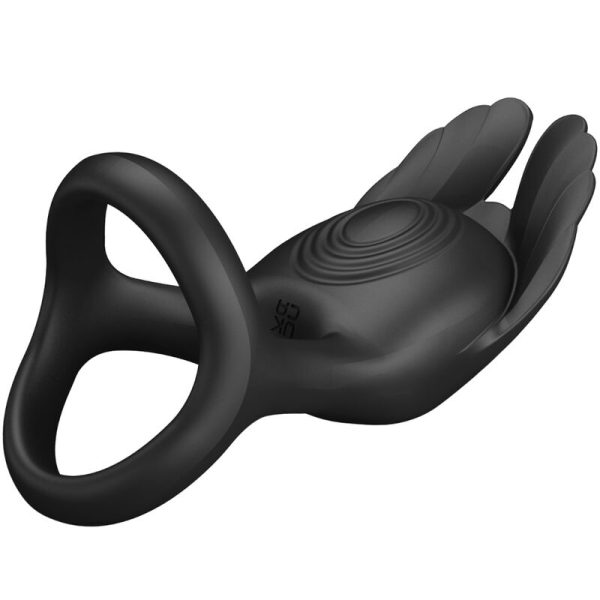 PRETTY LOVE - SILAS VIBRANT PENIS RING 7 VIBRATIONS BLACK SILICONE - Image 5