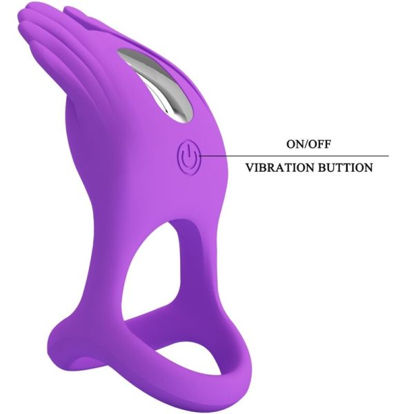 PRETTY LOVE - SILAS VIBRANT PENIS RING 7 VIBRATIONS PURPLE SILICONE - Image 6