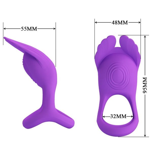 PRETTY LOVE - SILAS VIBRANT PENIS RING 7 VIBRATIONS PURPLE SILICONE - Image 7