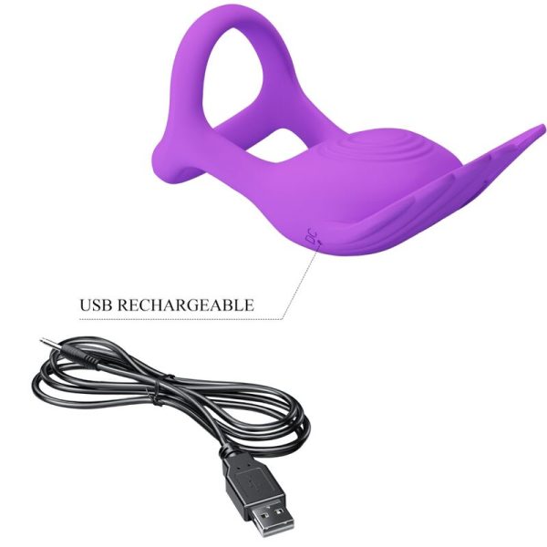 PRETTY LOVE - SILAS VIBRANT PENIS RING 7 VIBRATIONS PURPLE SILICONE - Image 8