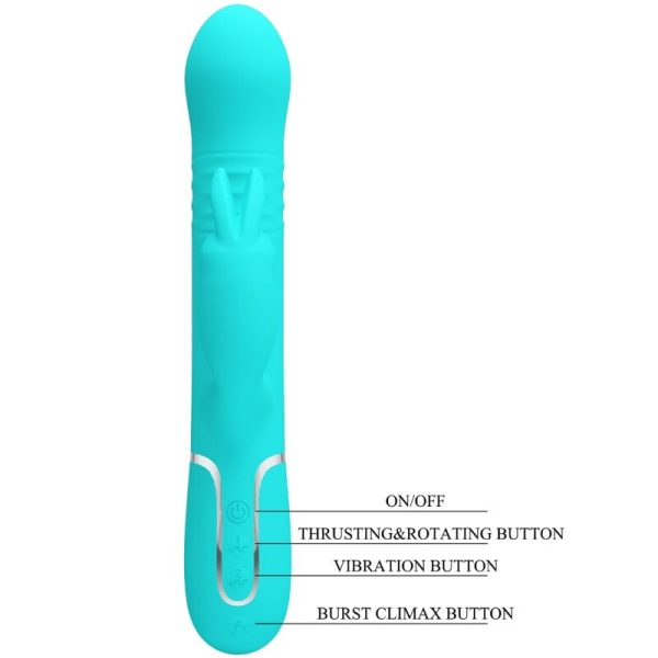 PRETTY LOVE - COALE RABBIT VIBRATOR PEARLS AQUA GREEN - Image 8