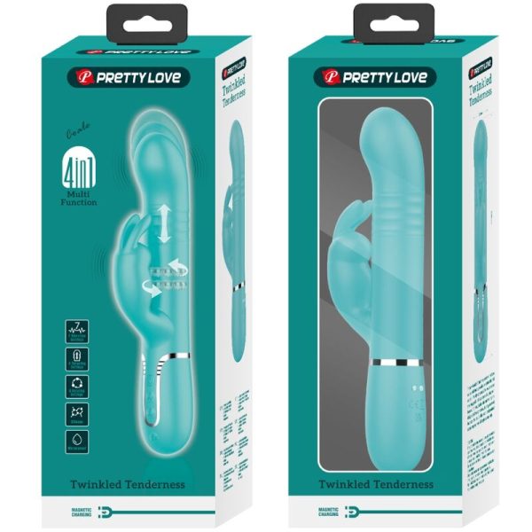 PRETTY LOVE - COALE RABBIT VIBRATOR PEARLS AQUA GREEN - Image 10