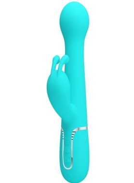 PRETTY LOVE - DEJON RABBIT VIBRATOR 3 IN 1 MULTIFUNCTION AQUA GREEN