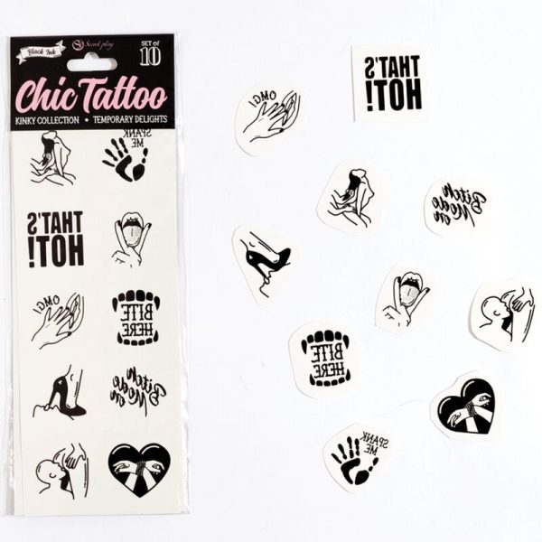 SECRET PLAY - SET OF 10 TEMPORARY TATTOOS KINKY COLLECTION - Image 4