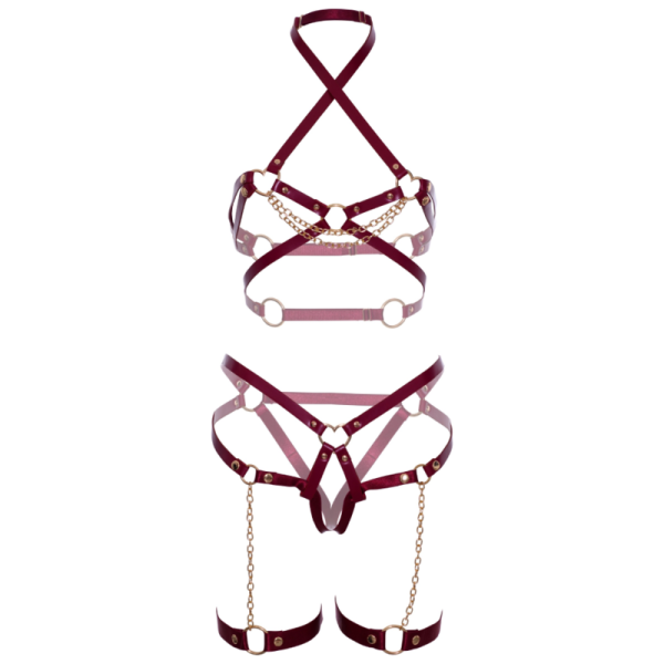 LEG AVENUE - HARNESS BRA & HEART GARTER M - Image 6