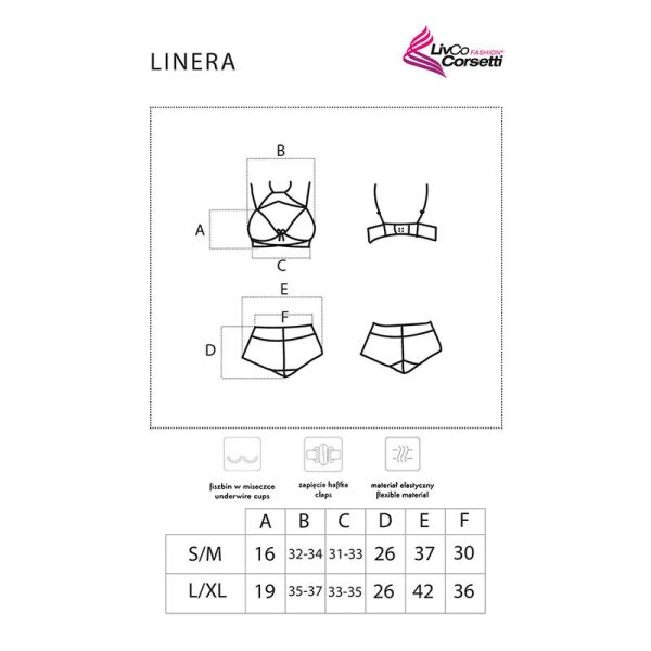 LIVCO CORSETTI FASHION - LINERA FOR THE SENSES COLLECTION BRA + PANTY BLACK L/XL - Image 5