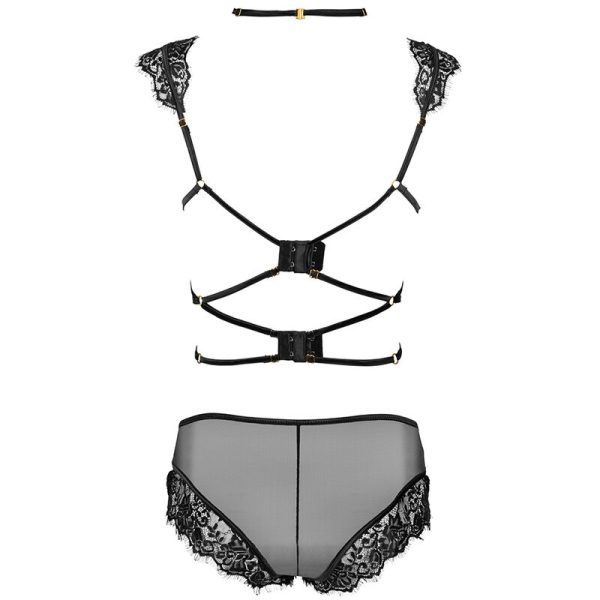 LIVCO CORSETTI FASHION - PALMENOM LC 90614 BRA + PANTY BLACK L/XL - Image 4