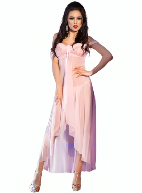 CHILIROSE - CR 3716 BABYDOLL LONG PINK S/M