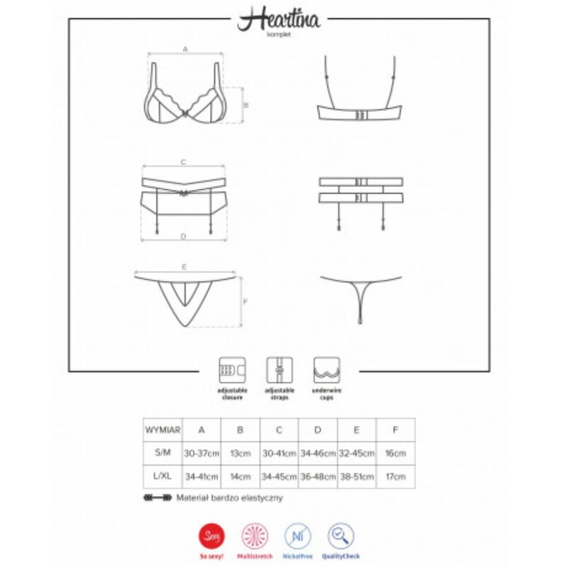 OBSESSIVE - HEARTINE SET THREE PIECES S/M - Image 5