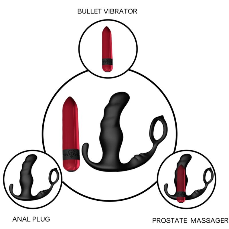 ARMONY - KNIGHT VIBRATOR ANAL PROSTATE & RING REMOTE CONTROL BLACK - Image 3