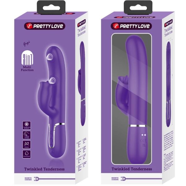 PRETTY LOVE - RABBIT VIBRATOR WITH LICKING PURPLE - Image 4