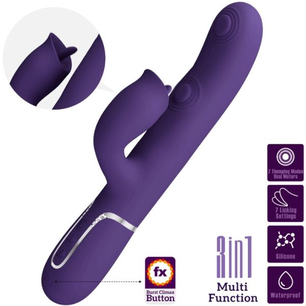 PRETTY LOVE - RABBIT VIBRATOR WITH LICKING PURPLE - Image 3