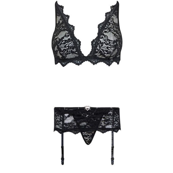 LIVCO CORSETTI FASHION - BELITA LC 90231 BRA + PANTY + GARTER BELT BLACK S/M - Image 5