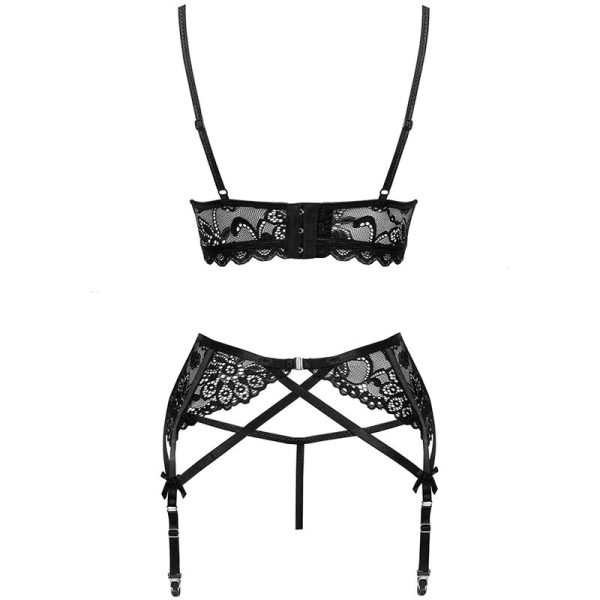 LIVCO CORSETTI FASHION - MORIDAM LC 90552 BRA + GARTER BELT + PANTY NEGRO L/XL - Image 7