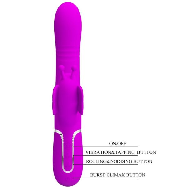 PRETTY LOVE - MULTIFUNCTION RABBIT VIBRATOR 4 IN 1 BUTTERFLY FUCHSIA - Image 8