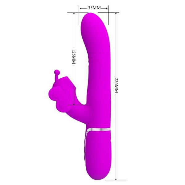 PRETTY LOVE - MULTIFUNCTION RABBIT VIBRATOR 4 IN 1 BUTTERFLY FUCHSIA - Image 7