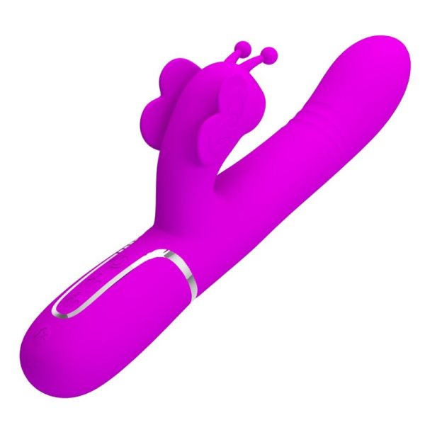 PRETTY LOVE - MULTIFUNCTION RABBIT VIBRATOR 4 IN 1 BUTTERFLY FUCHSIA - Image 3