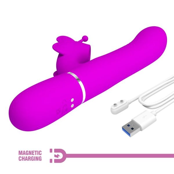 PRETTY LOVE - MULTIFUNCTION RABBIT VIBRATOR 4 IN 1 BUTTERFLY FUCHSIA - Image 9