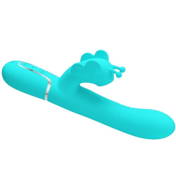 PRETTY LOVE - MULTIFUNCTION RABBIT VIBRATOR 4 IN 1 BUTTERFLY AQUA GREEN - Image 5