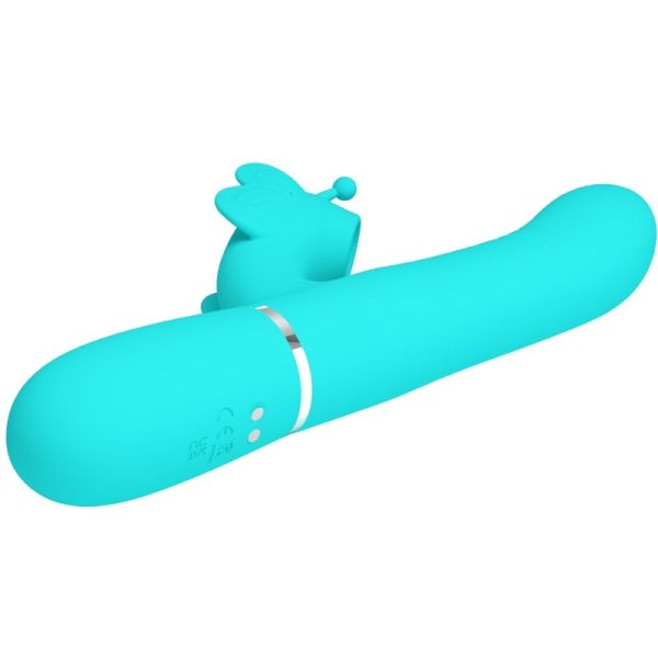 PRETTY LOVE - MULTIFUNCTION RABBIT VIBRATOR 4 IN 1 BUTTERFLY AQUA GREEN - Image 4