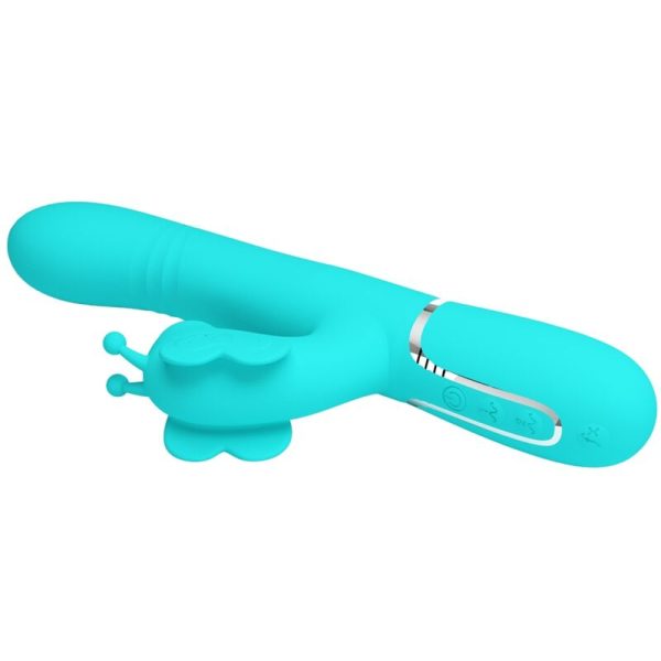 PRETTY LOVE - MULTIFUNCTION RABBIT VIBRATOR 4 IN 1 BUTTERFLY AQUA GREEN - Image 6