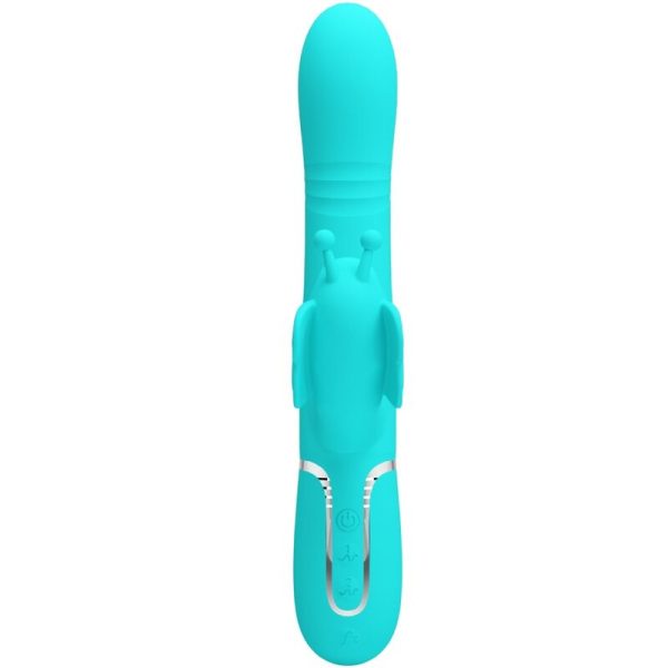 PRETTY LOVE - MULTIFUNCTION RABBIT VIBRATOR 4 IN 1 BUTTERFLY AQUA GREEN - Image 2