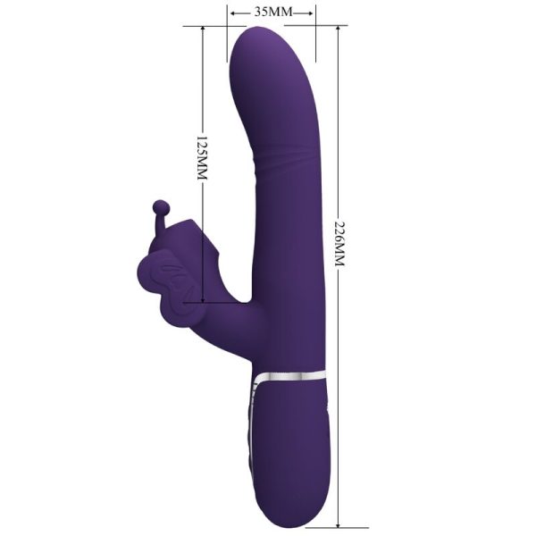 PRETTY LOVE - MULTIFUNCTION RABBIT VIBRATOR 4 IN 1 BUTTERFLY PURPLE - Image 7