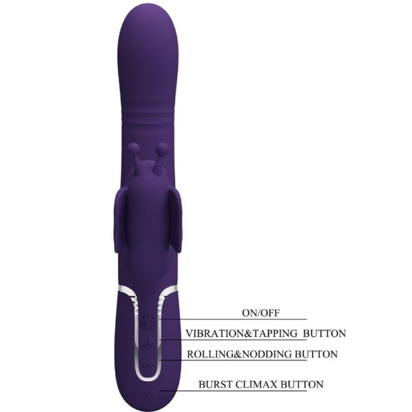 PRETTY LOVE - MULTIFUNCTION RABBIT VIBRATOR 4 IN 1 BUTTERFLY PURPLE - Image 8