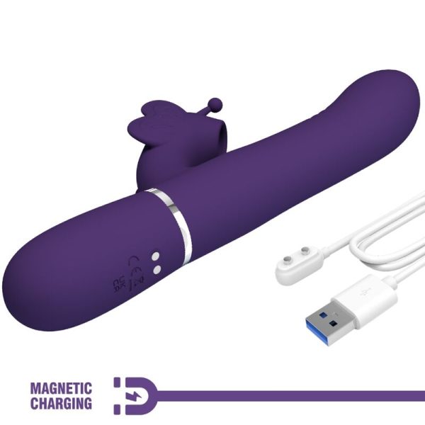 PRETTY LOVE - MULTIFUNCTION RABBIT VIBRATOR 4 IN 1 BUTTERFLY PURPLE - Image 9